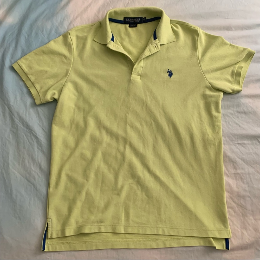 Men’s Lime Green and Blue Polo Shirt